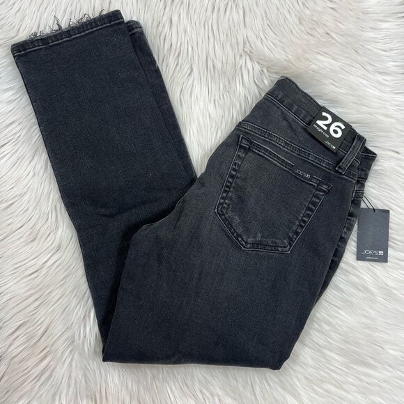 JOE'S Jeans Mid-Rise Kasey Straight Crop Jeans Black Distressed size 26 - Picture 4 of 13